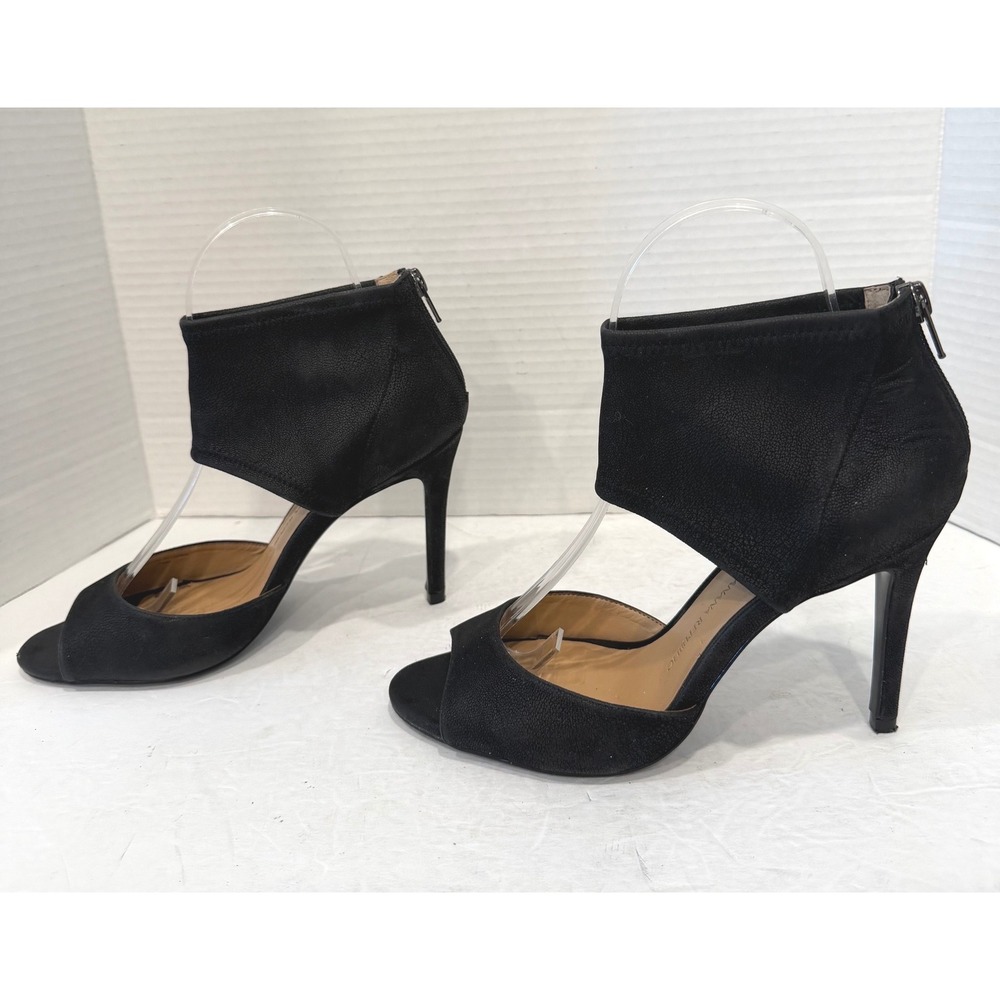 Banana Republic Juliet d'Orsay Black Peep Toe Stiletto Back Zip Cutout Heels 7.5